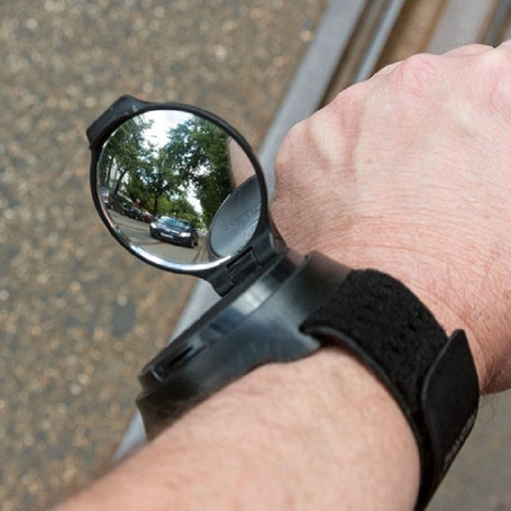 Wrist mounted discount rear view mirror